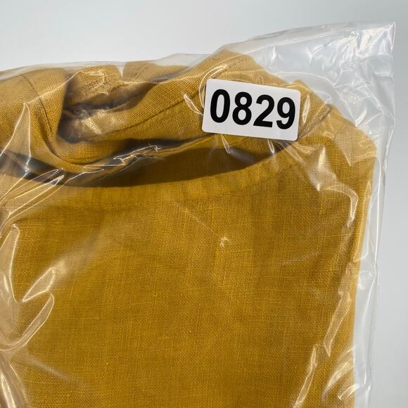 Francesca Bettini Top Women’s Small Italian Linen Yellow Coastal Vacation Cruise - Picture 6 of 6